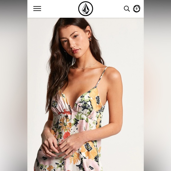 Volcom Surfbird Juniors Button Front Midi Dress - Picture 3 of 9